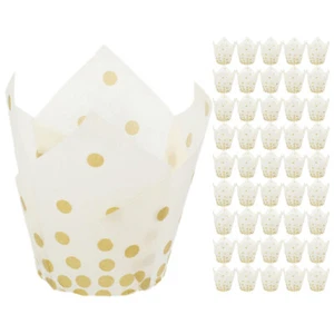 100 Stück Tulpen-Cupcake-Förmchen, Tulpen-Muffinförmchen, ölbeständige - Bild 1 von 12