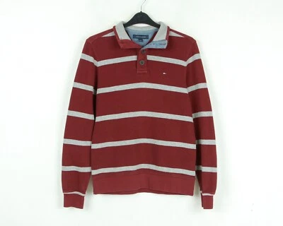 TOMMY HILFIGER s Para hombres Suéter Jersey Cuello Botones Pullover Rayas Polo Top Foto 1 de 4