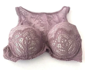 Victoria's Secret Dream Angels Lined Demi High Neck Bra 32D Lavender Purple Lace - Picture 1 of 9