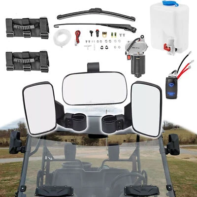 For Yamaha YXZ1000R Wolverine Electric Wiper Motor Switch Kit+Side Center Mirror - Image 1 of 4