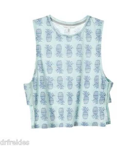 Victoria's Secret Vintage Style Blue Pineapple Print Open-side Tank Size Medium - Picture 1 of 1