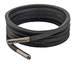 Shoelaces & Boot Laces Leather Heavy Duty 4 mm Square Black - Picture 1 of 11