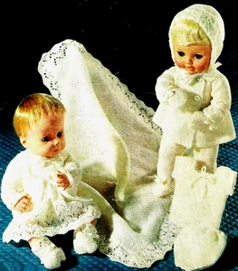 VINTAGE COPY Dolls Clothes Knit. Pattern 36 & 41cm / 14 & 16" 10 Items 3 Ply - Picture 1 of 4
