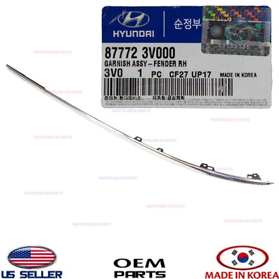 Guardabarros genuino cromo moldeado lado derecho pasajero OEM Hyundai Azera 2012-2017 Foto 1 de 3