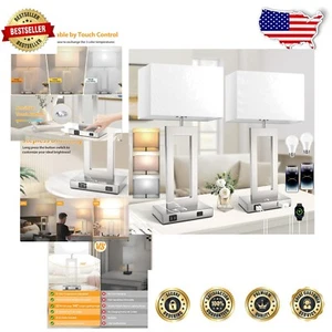 Versatile Dimmable Table Lamps Set of 2 - Touch Control & Energy-Efficient Bulbs - Picture 1 of 9