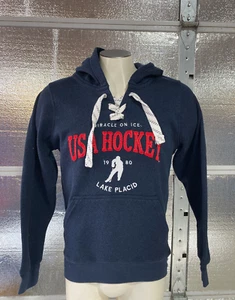 USA Hockey Miracle On Ice Hoodie - Erwachsene S - 1980 Lake Placid - Sweatshirt blau - Bild 1 von 9