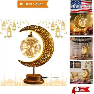 Moon Lamp, Ramadan Decorations for Home, Eid Mubarak Decor Crescent Moon Nigh... - Picture 1 of 7