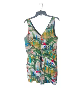 Nicole By Nicole Miller Women’s Romper Size L Tropical Sleeveless Beach Summer - Picture 1 of 6