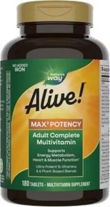 Nature's Way Alive! Max3 Potency Adult Complete Multivitamin 180 ct  Exp 03/26 - Picture 1 of 4