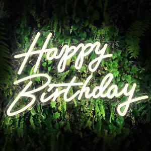 Happy Birthday Neon Sign Large Neon Happy Birthday Sign for Backdrop with Dimmer - Picture 1 of 12