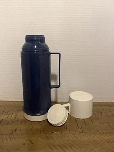Vintage Thermosflaschenfüller 22F Stopfen 722 Becher 22A63 Flasche blau Kunststoff - Bild 1 von 4