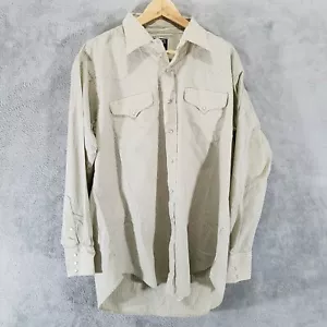 Flying Ranchwear Shirt Herren 17,5/35 gelb grau gestreift Perle Snap Cowboy USA - Bild 1 von 8