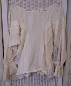 FALLS Women’s Long Sleeve Silk White Top Size 6 - Picture 1 of 3