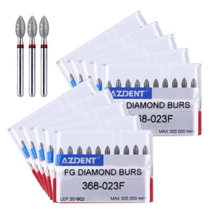 10pcs/Kit AZDENT Dental Diamond Burs Football #368-023F #379-023F Friction Grip - Picture 1 of 25