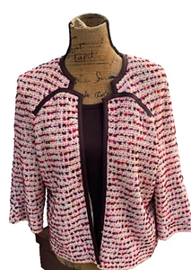 Atemberaubend! St. John leichter mehrfarbiger Strick Karriere Blazer Jacke - Gr. M - Bild 1 von 11