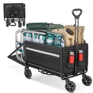 Bollerwagen Faltbar Gartenwagen Handwagen Strandwagen Klappbar Transportwagen - Bild 1 von 7
