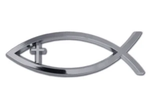 christian fish chrome emblem auto emblem decal usa made - Picture 1 of 1