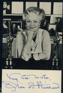 Exquisita, firmada por Olivia de Havilland, una fotografía pequeña y elegante, 4"" x 6"" GWTW - Imagen 1 de 3