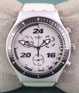 Bellissimo Orologio da Polso Swatch Cronografo Irony Uomo Quadrante Argento ''Rimani Elegante'' - Foto 1 di 9