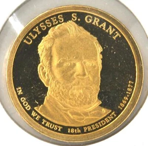 Ulysses S. Grant $1 Dollar Gold Toned Proof 18th President Collectible Coin - Picture 1 of 2