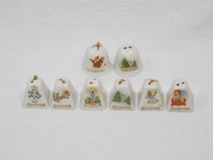 Juego De 8 Mini Campanas Adornos De Colección Navidad Lefton Japón Pintado A Mano China - Imagen 1 de 12