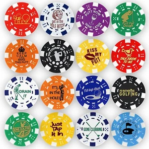 Golf Ball Marker Poker Chip Collection, 16 chips (11.5 gram chips) - Picture 1 of 1