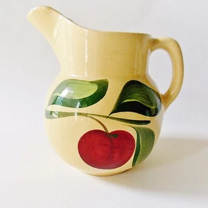  JARRA DE CERÁMICA APPLE BY WATT YELLOW WARE 36 OZ NÚMERO 16 MANZANA ROJA CON VERDE - Imagen 1 de 9