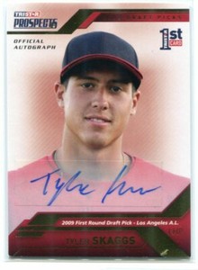 2009 TRISTAR Prospects Plus Autographs Gold 32 Tyler Skaggs Rookie Auto 17/50