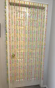Beautiful Vintage One Of A Kind 80’s Acrylic Circle Designs Door Curtain34"X72" - Picture 1 of 6
