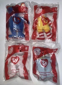 Lot Of 4 NIP McDonald’s TY 5.5 Inch Unopened Bears # 5 6 8 10 - Imagen 1 de 2