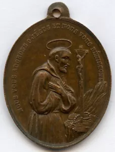 Medaglia Ciondolo Francia Crocifissione Religiosa di Gesù Maria 42x31mm 11gr!!! - Foto 1 di 2