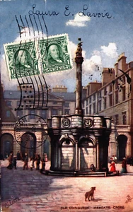 Antigua postal de colección de la cruz Mercate de Edimburgo de Escocia C367 - Imagen 1 de 2