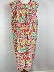 Artistic Creation Vintage Floral Print Art House Dress Apron Smoke PJ Plus Sz 1X - Picture 1 of 8