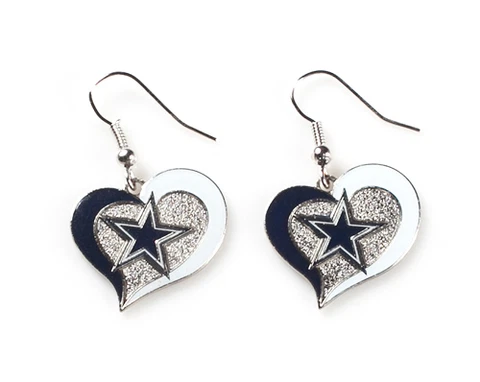 BRAND NEW Dallas COWBOYS NFL - Swirl Heart Dangle Earrings Cover