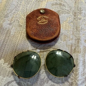 American Calobar clip-on Sunglasses, Very cool! Pre-owned condition Leather Case - Picture 1 of 10
