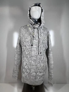 NWT Leif Nelson Gray Knitted Pullover Hooded Sweater LN10346 Mens SZ 2XL - Picture 1 of 22