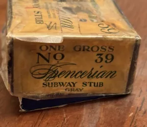 Antiker Spencerian Subway Stub No 39 Stiftspitzen mit Box Großbritannien 114ea - Bild 1 von 4