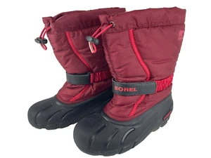 Stivali da neve invernali Sorel Flurry impermeabili NY1965-664 unisex taglia 4 rossi con fodera - Foto 1 di 9
