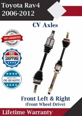 New OE Front CV Axles For 2006-2012 Toyota Rav4 2.4L 2.5L 2WD Lifetime Warranty - Image 1 of 4