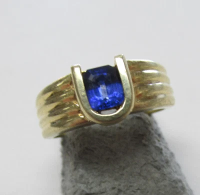 IMPRESIONANTE ANILLO GEMA ZAFIRO AZUL TALLA 6 PETITE ALTA CALIDAD UNISEX HACER OFERTA Foto 1 de 4