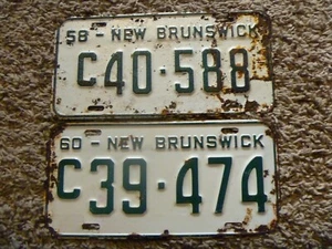 Wahl gebrauchtes 1958 oder 1960 New Brunswick Nummernschild C40-588 oder C39-474 - Bild 1 von 4