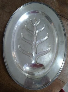 Vintage Silverplate Marked Knickerbocker Silver Co 19" Footed Meat Platter Tray - Picture 1 of 5