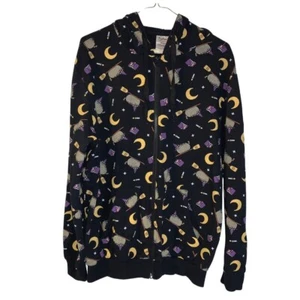 CultureFly Women's Pusheen Witch Cat Hoodie Size M Black Halloween Cotton Blend - Picture 1 of 6