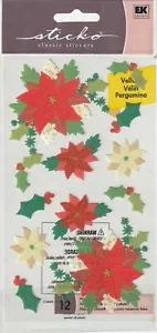 Sticko Vellum Glitter Sticko POINSETTIAS Tema Natale 68683 SPEDIZIONE VELOCE GRATUITA! - Foto 1 di 1