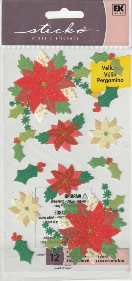 EK SPSG107 Sticko Stickers Poinsettias