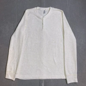 American Apparel Shirt Mens Small Dexter Morgan Kill Thermal Henley Cream Beige - Picture 1 of 10