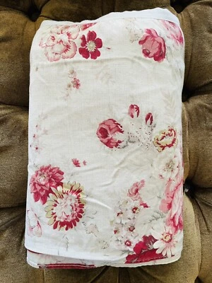 Falda de cama Waverly Norfolk rosa queen habitación de jardín floral polvo volantes cabaña elegante Foto 1 de 4