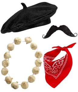 Adulto Francés Día de la Bastilla Gallina/Ciervo Fiesta Elegante Vestido Disfraz Francés Conjunto de 4 PIEZAS - Imagen 1 de 6