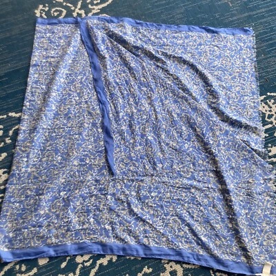 BANANA REPUBLIC Frost Blue Frayed Trim Shawl Scarf One Size 70x38 - Image 1 of 4