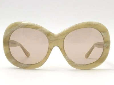 GAFAS DE SOL RARAS VINTAGE A.A SUTAIN 343 REDONDAS OVERSIZE BEIGE 1970 Foto 1 de 4